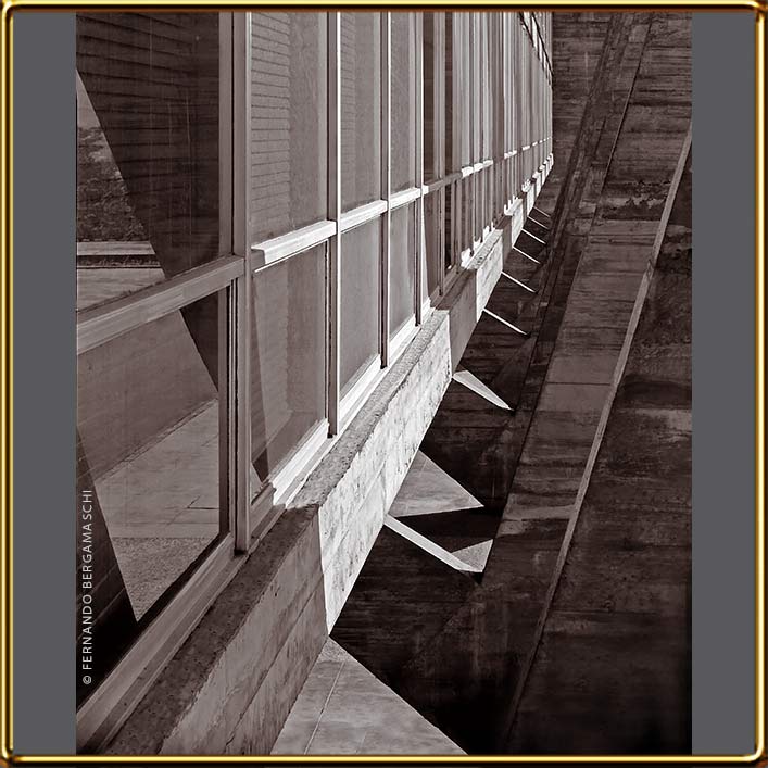 columns in front of MAM, Museum of Modern Art in Rio de Janeiro
