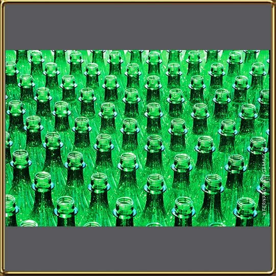 green pet botles